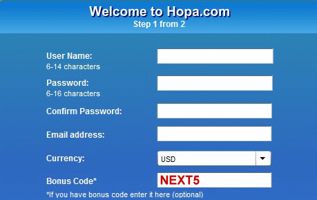 Hopa.com - cara menggunakan kode bonus